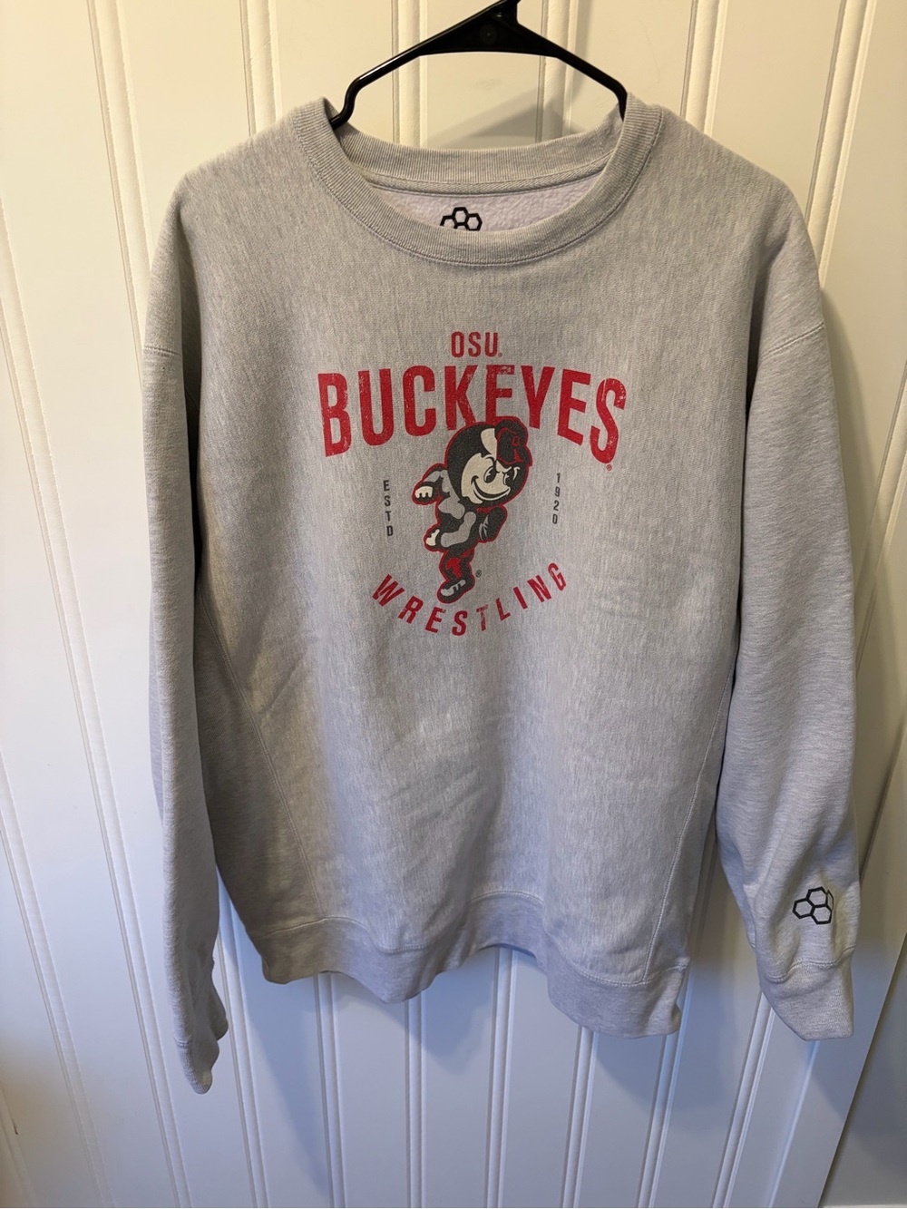 RUDIS Ohio State Buckeyes Wrestling Crewneck Sweatshirt Gray Men's 2XL